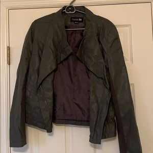 Dark gray leather jacket